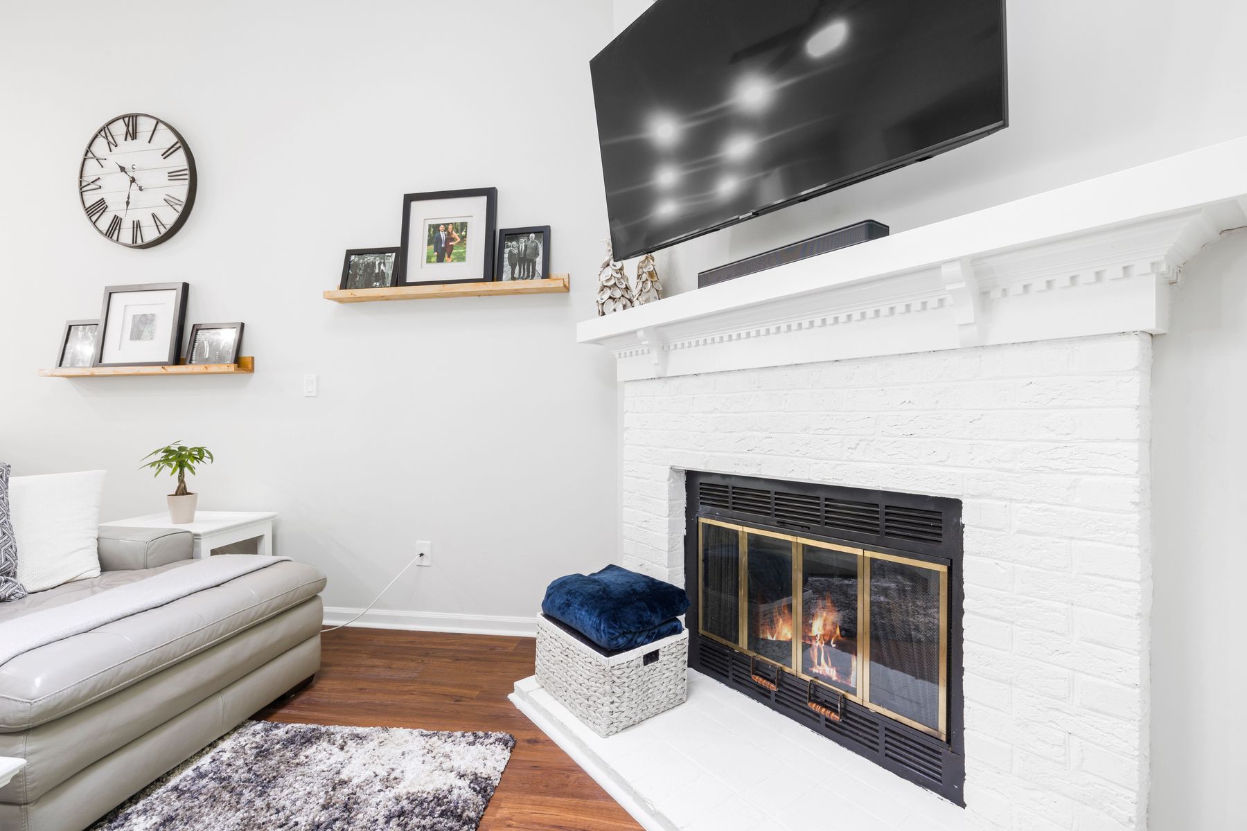 Thoughtfully finished living room with natural light